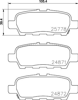 HELLA 8DB 355 028-021 - Fren Balata Seti, Diskli Fren parcadolu.com