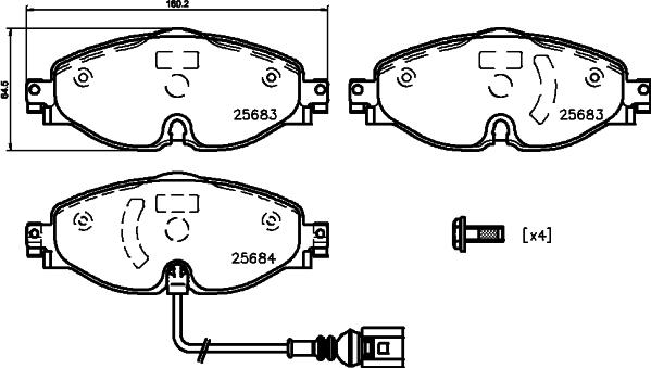 HELLA 8DB 355 020-191 - Fren Balata Seti, Diskli Fren parcadolu.com