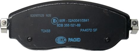 HELLA 8DB 355 021-891 - Fren Balata Seti, Diskli Fren parcadolu.com