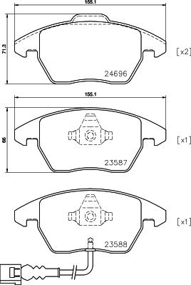 HELLA 8DB 355 023-161 - Fren Balata Seti, Diskli Fren parcadolu.com