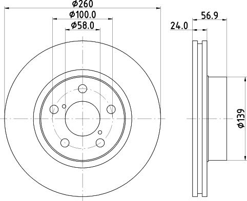 HELLA 8DD 355 105-321 - FREN DISKI ON HAVALI 260-5-SUBARU  IMPREZA 98-10-LEGACY 94-03  parcadolu.com