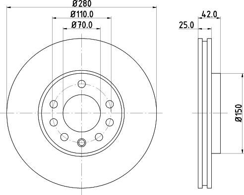 HELLA 8DD 355 106-071 - Fren Diski parcadolu.com