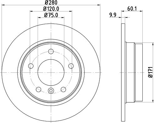 HELLA 8DD 355 102-601 - FREN DISKI ARKA DUZ  BMW E36-E46 ARKA  parcadolu.com