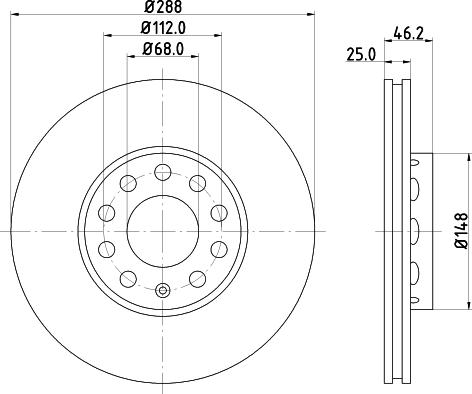 HELLA 8DD 355 102-821 - FREN DISKI AUDI. SEAT. VW 100 4A2. C4. 100 Avant 4A5. C4. A4 8D2. B5. A4 8E2. B6. A4 8EC. B parcadolu.com