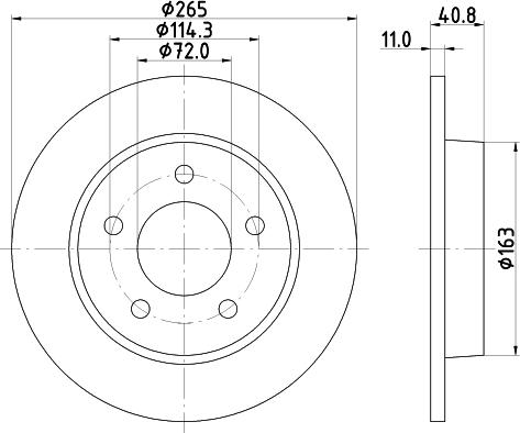 HELLA 8DD 355 110-901 - FREN DISKI ARKA DUZ 265-5-MAZDA-3 03-10  parcadolu.com