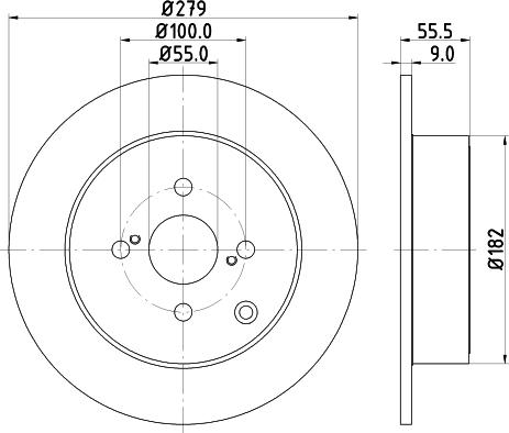 HELLA 8DD 355 110-511 - FREN DISKI ARKA KAPLAMALI 279-4-TOYOTA  COROLLA 03-07  1.4 D4D DIZEL -COROLLA-VERSO 04-07   parcadolu.com