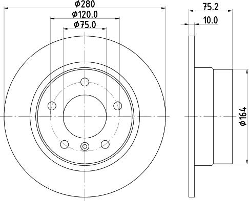 HELLA 8DD 355 112-641 - FREN DISKI BMW E84 Z4 ARKA parcadolu.com