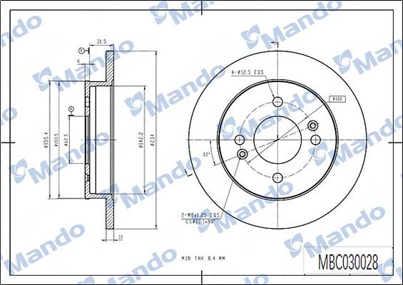 Mando MBC030028 - Fren Diski parcadolu.com