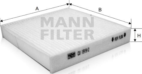 Mann-Filter CU 1919/2 - Filtre, kabin havası parcadolu.com