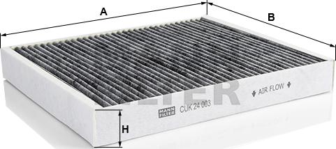 Mann-Filter CUK 24 003 - Filtre, kabin havası parcadolu.com