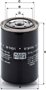 Mann-Filter W 940/4 - Yağ filtresi parcadolu.com