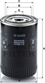 Mann-Filter W 940/69 - Yağ filtresi parcadolu.com