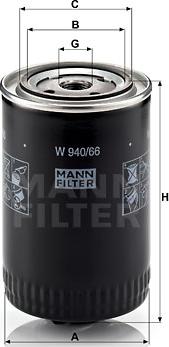 Mann-Filter W 940/66 - Yağ filtresi parcadolu.com