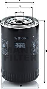 Mann-Filter W 940/62 - Yağ filtresi parcadolu.com