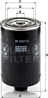 Mann-Filter W 940/13 - Yağ filtresi parcadolu.com