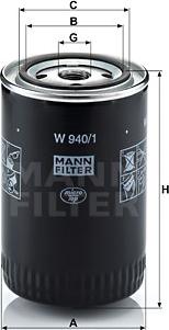 Mann-Filter W 940/1 - Yağ filtresi parcadolu.com