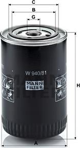 Mann-Filter W 940/81 - Yağ filtresi parcadolu.com