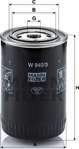 Mann-Filter W940/3 - Yağ filtresi parcadolu.com
