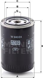 Mann-Filter W 940/24 - Yağ filtresi parcadolu.com