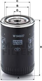 Mann-Filter W940/27 - Yağ filtresi parcadolu.com