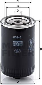 Mann-Filter W 940 - Yağ filtresi parcadolu.com