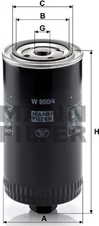 Mann-Filter W 950/4 - Yağ filtresi parcadolu.com
