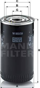 Mann-Filter W 950/39 - Yağ filtresi parcadolu.com