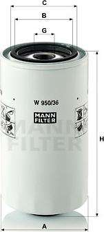 Mann-Filter W 950/36 - Yağ filtresi parcadolu.com