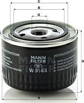 Mann-Filter W914/4 - Yağ filtresi parcadolu.com