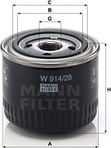 Mann-Filter W 914/28 - Yağ filtresi parcadolu.com