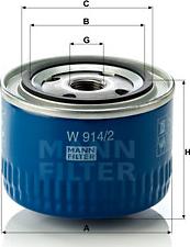 Mann-Filter W 914/2 - OTOMATIK SANZIMAN FILTRESI RENAULT TRAFIC  T5- T6- T7 -1.6 parcadolu.com