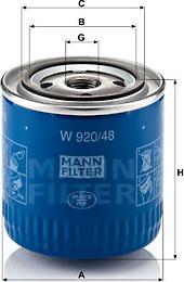 Mann-Filter W 920/48 - Yağ filtresi parcadolu.com