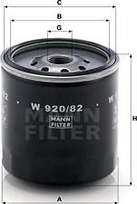 Mann-Filter W 920/82 - Yağ filtresi parcadolu.com