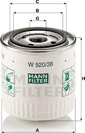 Mann-Filter W 920/38 - Yağ filtresi parcadolu.com