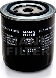 Mann-Filter W 923/1 - Yağ filtresi parcadolu.com