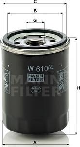 Mann-Filter W 610/4 - Yağ filtresi parcadolu.com