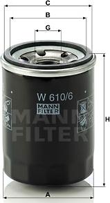 Mann-Filter W 610/6 - Yağ filtresi parcadolu.com