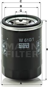 Mann-Filter W 610/1 - Yağ filtresi parcadolu.com