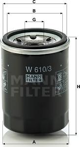 Mann-Filter W 610/3 - YAG FILTRESI  FIAT   ALBEA - DOBLO - PALIO 1.2 STILO 1.2 1.4  parcadolu.com