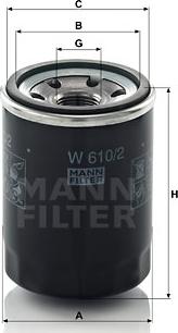 Mann-Filter W 610/2 - Yağ filtresi parcadolu.com