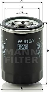 Mann-Filter W 610/7 - FILTRE YAG-HYUNDAI  ATOS 03-08 - I10 08- - I20 08-12 - I20 14- 1.0-1.1-1.2 BENZINLI - MITSUBISHI   ASX 1.8-2.0 MIVEC - L200 2.4  parcadolu.com