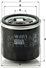 Mann-Filter W 67/1 - Yağ filtresi parcadolu.com