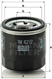 Mann-Filter W 67/2 - Yağ filtresi parcadolu.com