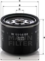 Mann-Filter W 1114/80 - Yağ filtresi parcadolu.com