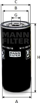Mann-Filter W 11 102/18 - Yağ filtresi parcadolu.com