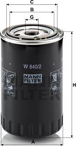 Mann-Filter W 840/2 - Yağ filtresi parcadolu.com