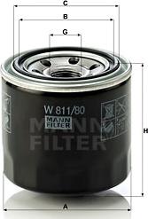 Mann-Filter W811/80 - Yağ filtresi parcadolu.com