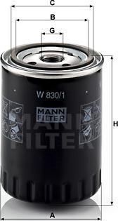 Mann-Filter W 830/1 - YAG FILTRESI  VOLKSWAGEN  GOLF III-PASSAT IV 1.9TDI parcadolu.com