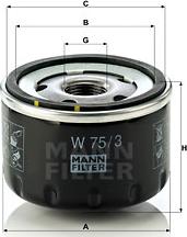 Mann-Filter W75/3 - Yağ filtresi parcadolu.com