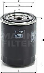 Mann-Filter W 7041 - Yağ filtresi parcadolu.com